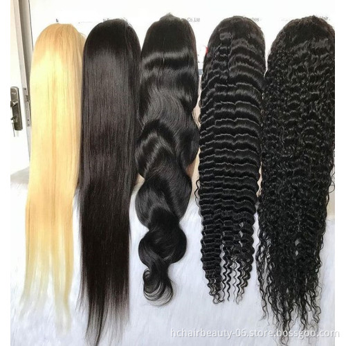 Factory Hot Selling Human Hair Wigs For Black Women Transparent Hd Lace Frontal Wigs  Brazilian Virgin Hair Lace Front Wigs